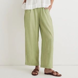 Crinkled Crepe Straight-Leg Crop Pants Madewell